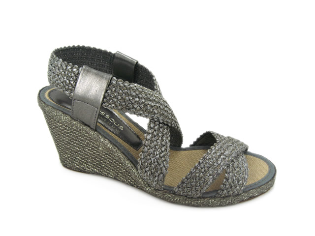 Espadrille Wedges in Pewter