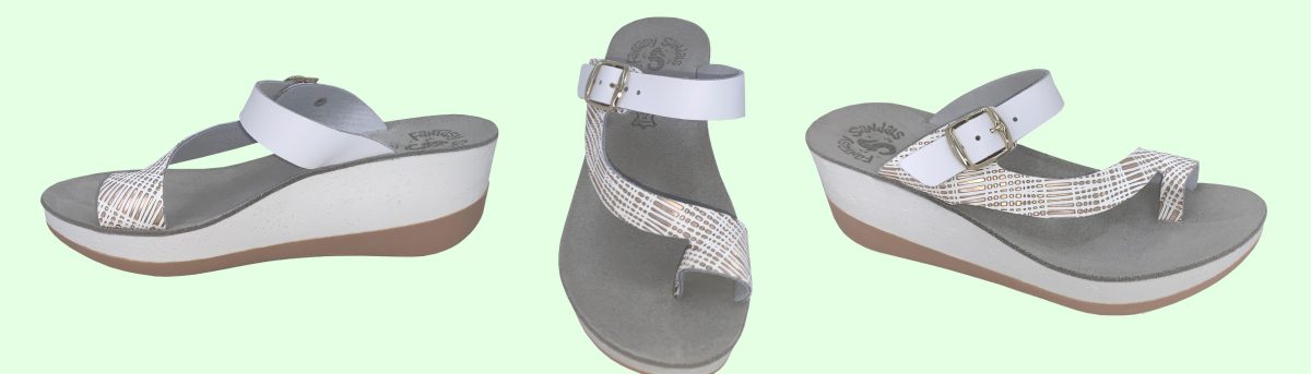 Felisa Platform Wedge Sandal White Multi